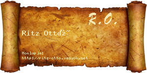 Ritz Ottó névjegykártya